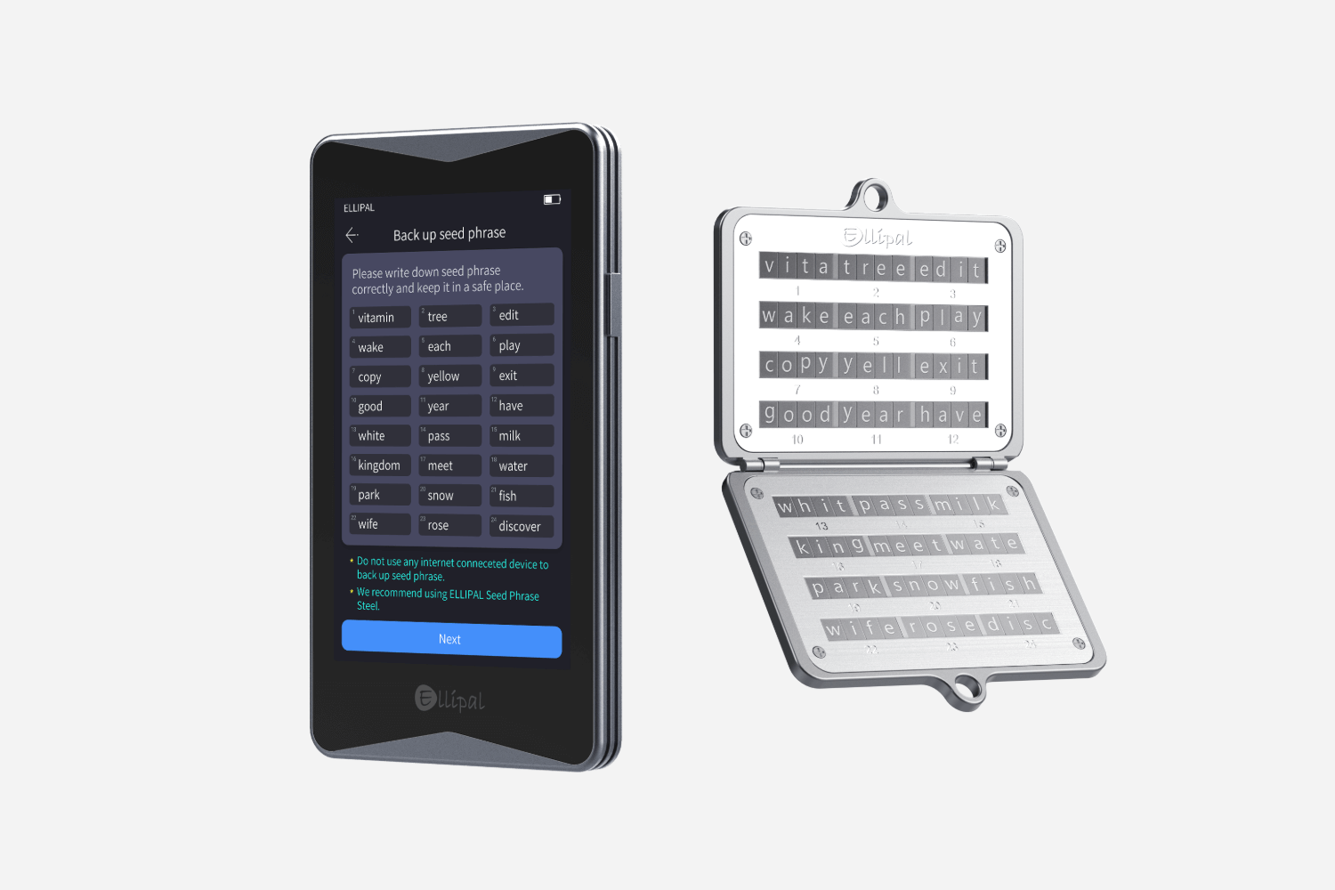 ELLIPAL Titan 2.0 Seed Phrase Backup - Crypto security