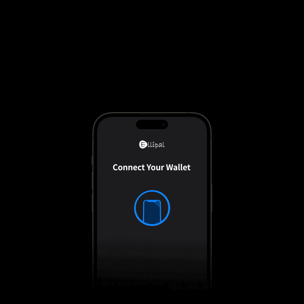 Ellipal X crypto cold wallet connecting to a mobile device.